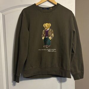 Polo by Ralph Lauren Olive Bear Crew Sweatshirt